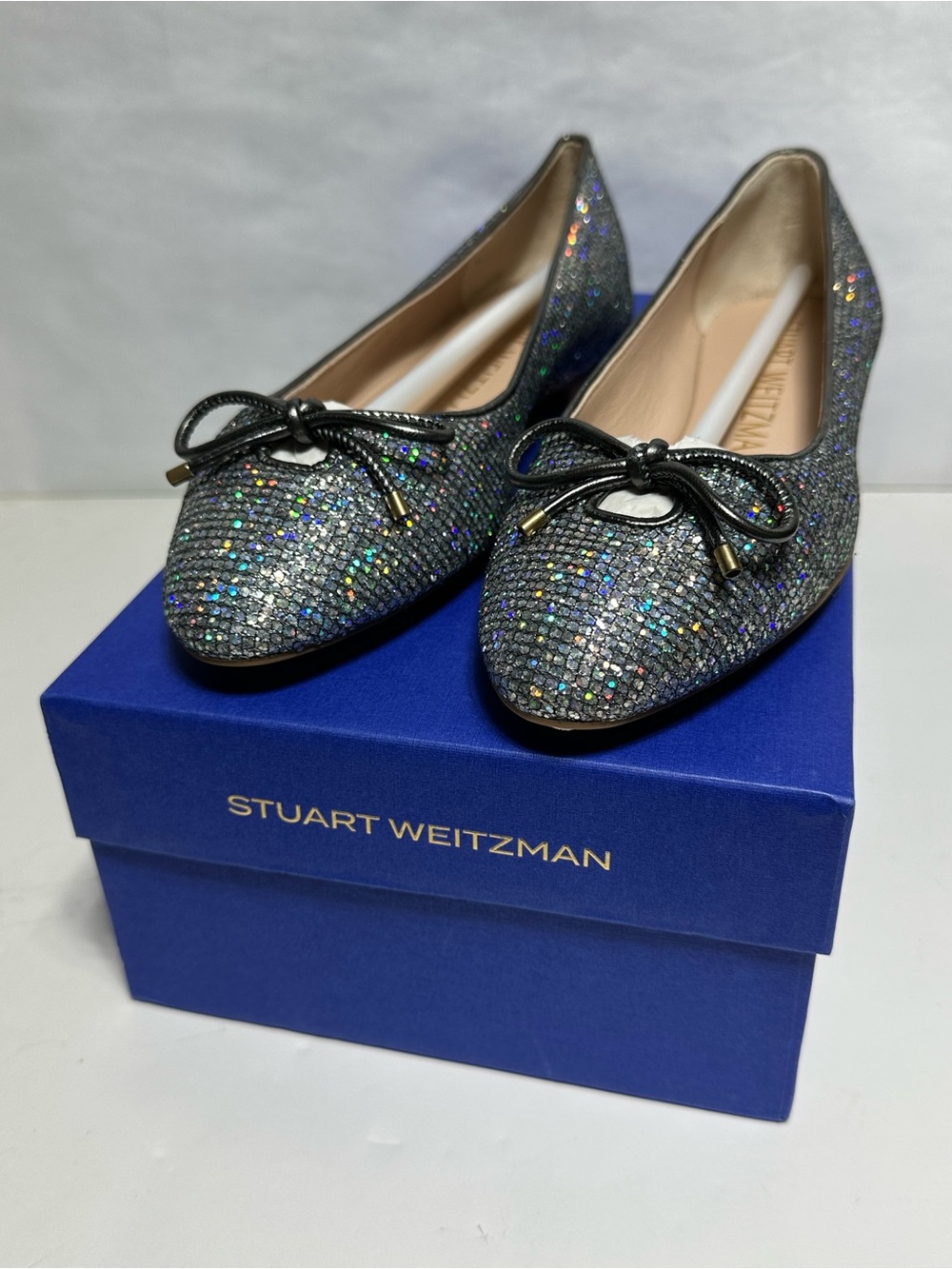 Stuart Weitzman Aurora Gabby Flat Disco Women's Shoes  Glitter Flats Size 7M